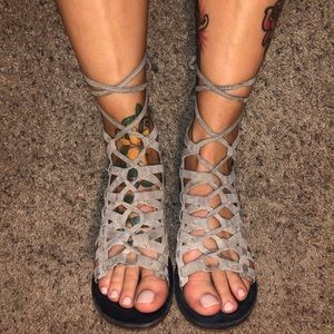 Free People Suede gladiator sandal